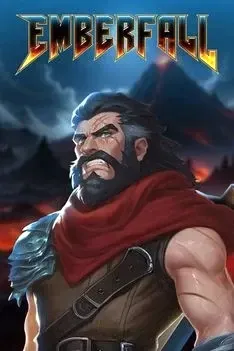 Emberfall slot with bearded hero and lava